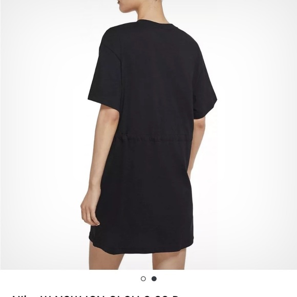 NWT Nike Women's Black Drawstring T-shirt Logo Size XS Dress - Picture 2 of 3